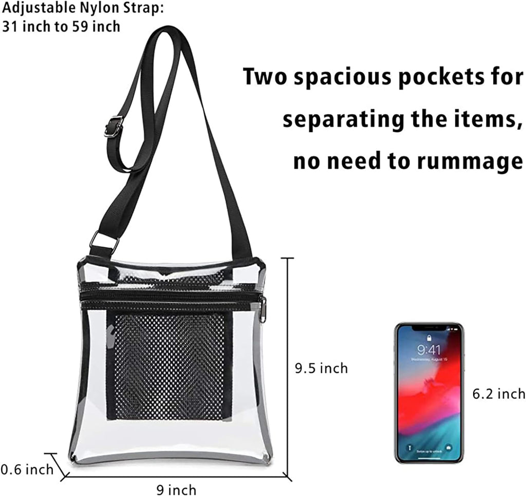 Clear Stadium Approved Crossbody Bag - Stylish Concert Purse for Women
