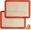 Quarter Sheet Silicone Baking Mat, 2 Pcs Non-Stick Silicone Baking Mats Cookie Sheet for 9X13 Baking Pan, Reusable Baking Sheet Liners Compatible with Nordic Ware Naturals Quarter Sheet
